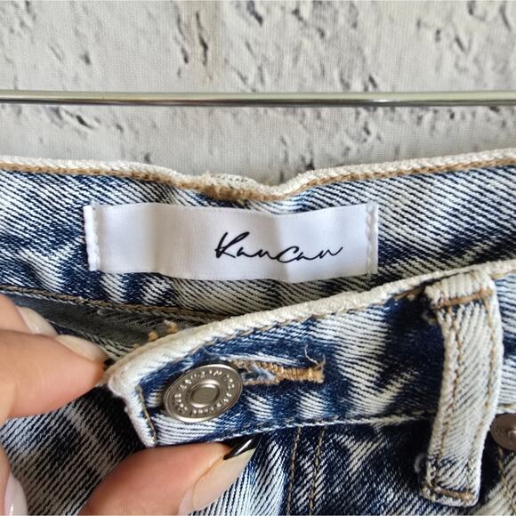 Kancan High Rise Straight Light Wash Distressed Jeans KC8667L Size 5/26 - Picture 6 of 13